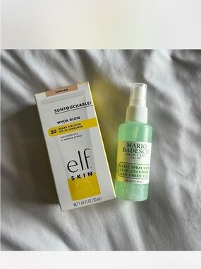 ELF Skin Whoa Glow Broad Spectrum SPF 30 Sunscreen and Mario Badescu bundle